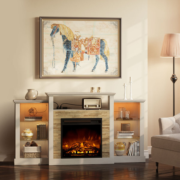 Red Barrel Studio® Scribner TV Stand for TVs up to 65" with Fireplace